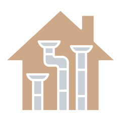Plumbing icon in flat color style