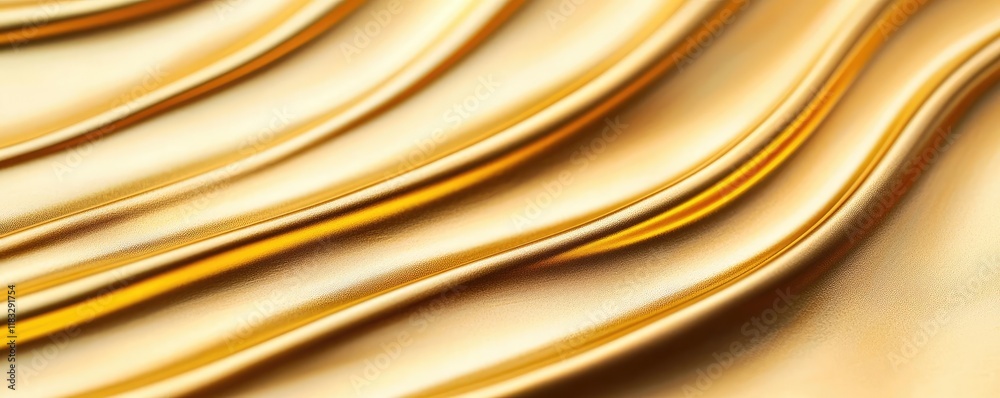 Aufkleber Gold abstract background concept. A close-up view of elegant golden waves creating a smooth and luxurious texture.