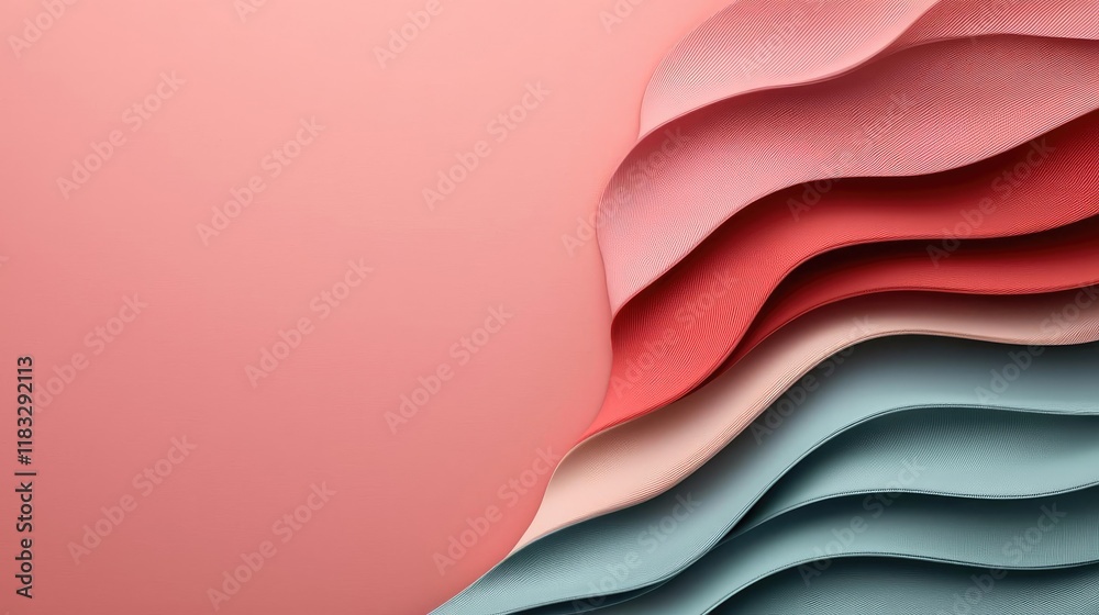 Aufkleber Scenery abstract background idea. Abstract layered design showcasing soft curves and pastel colors.