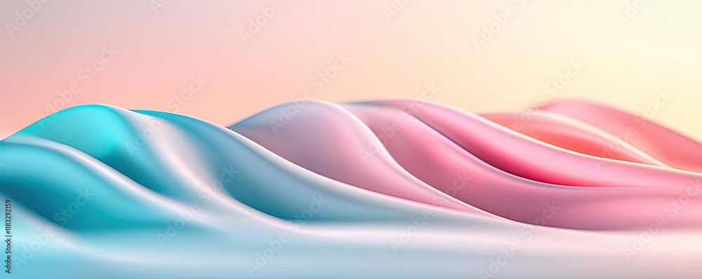 Aufkleber Scenery abstract background idea. Flowing waves of pastel colors create a serene and calming abstract background.