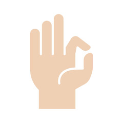 OK icon in flat color style