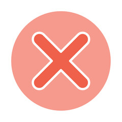 Obraz premium Close, error icon in flat color style