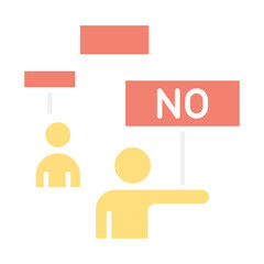 Protester icon in flat color style