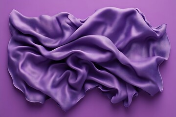 Obraz premium Draped purple silk fabric on purple background.