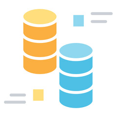 Database icon in flat color style