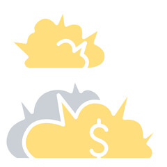 Business war icon in flat color style