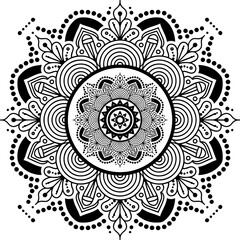 Beautiful floral pattern mandala art isolated on a white background, decoration element for meditation poster, yoga, banner, henna, invitation, cover page, design element mandala art, vector art