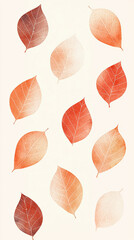 Scattered dry leaves in autumn tones create warm, inviting atmosphere