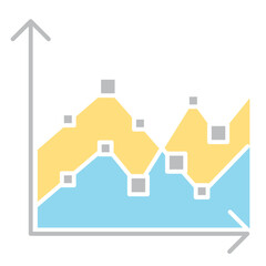 Graph icon in flat color style
