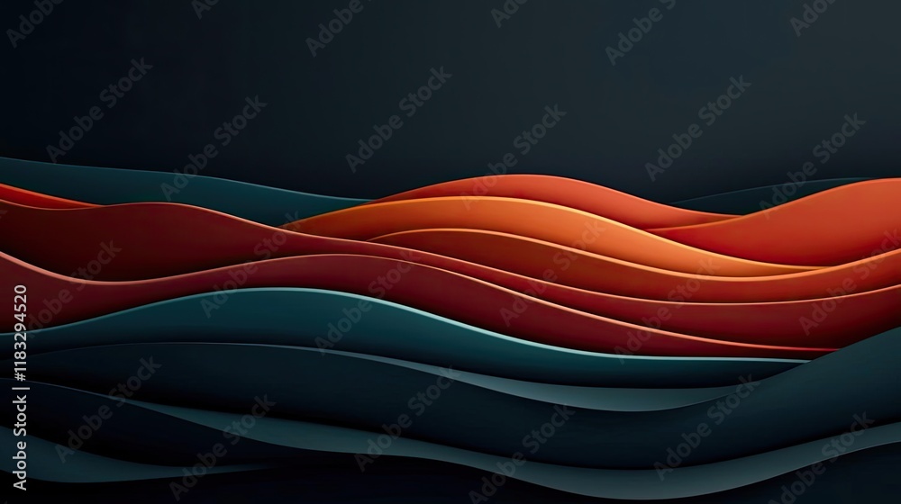 Aufkleber Scenery abstract background idea. Abstract wavy lines in vibrant colors create a modern, dynamic background design.