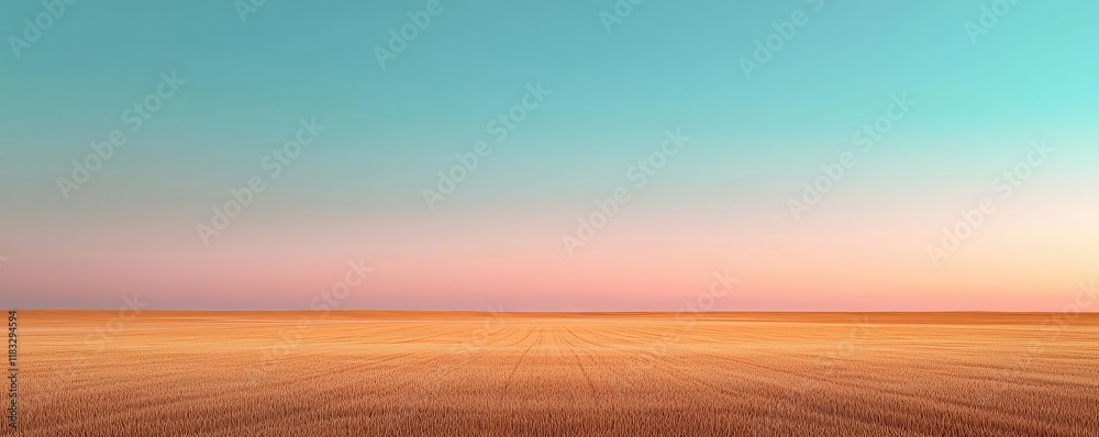 Poster Scenery abstract background idea. A serene landscape showcasing a gradient sky and vast sandy terrain under soft light.