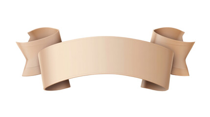 Beige ribbon isolated on white background 