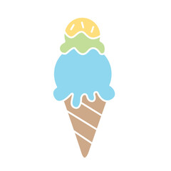 Ice cream icon in flat color style