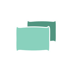 Pillows icon in flat color style