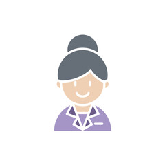 Receptionist icon in flat color style