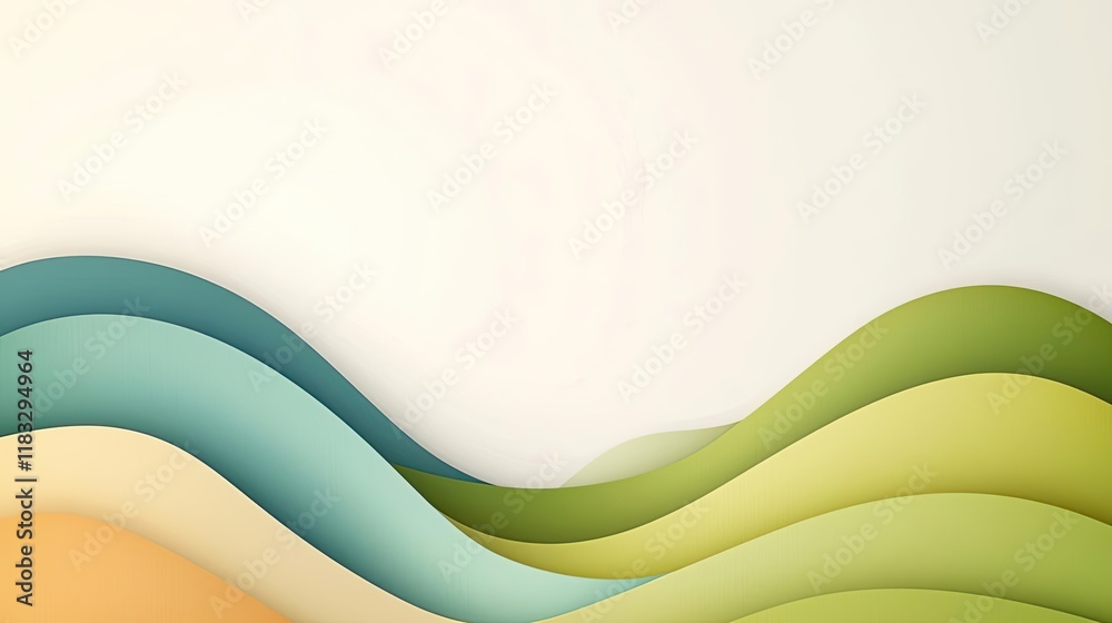 Poster scenery abstract background idea. abstract waves in soothing colors create a tranquil, modern design