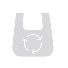 Recycle bag icon in flat color style