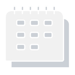 Calendar icon in flat color style