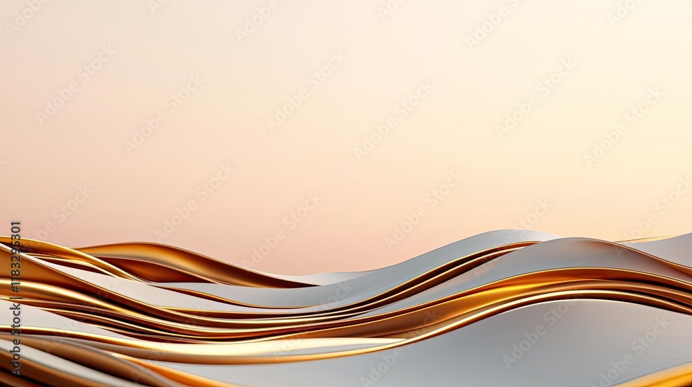Aufkleber Scenery abstract background idea. Abstract wave patterns in warm colors create a soothing, modern aesthetic.