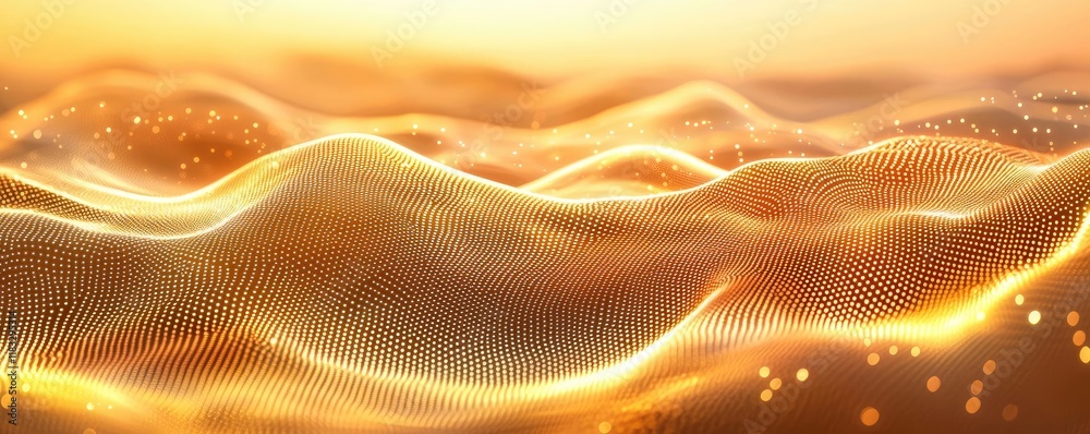 Poster Scenery abstract background idea. Abstract wave patterns in golden hues create a mesmerizing digital background.