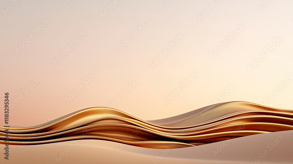 Poster Scenery abstract background idea. Serene desert landscape with rolling golden sand dunes and a soft pastel sky.