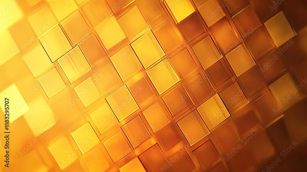 Poster Gold abstract background concept. A vibrant abstract background featuring golden, textured squares creating a warm atmosphere.