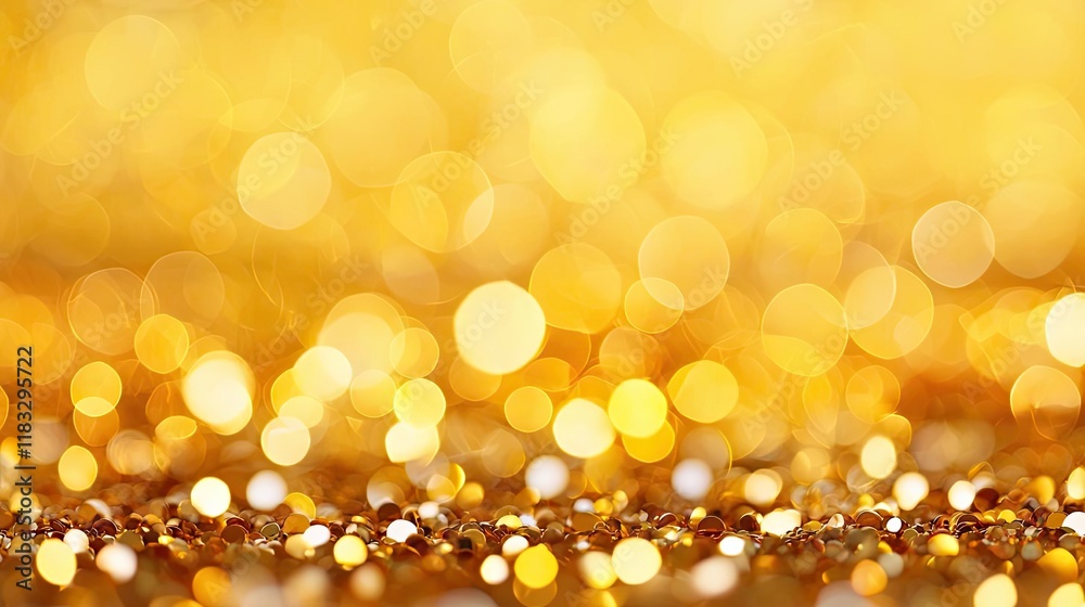 Poster gold abstract background concept. a sparkling golden bokeh background perfect for celebrations and f