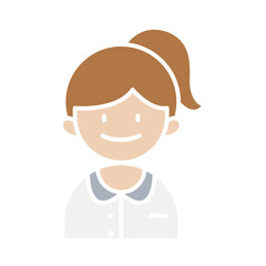 Student Girl icon in flat color style