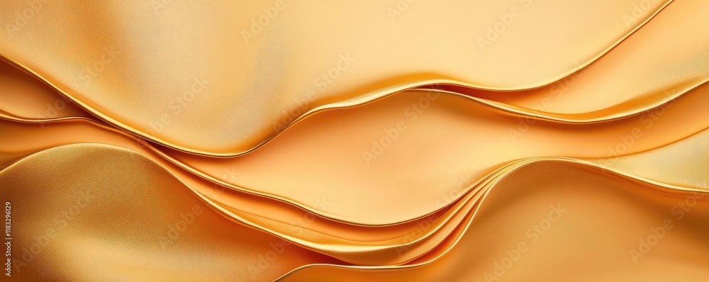 Poster Gold abstract background concept. Elegant golden fabric texture with smooth waves and gentle folds.