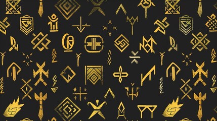 nordic runes seamless pattern wallpaper