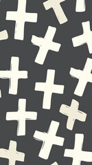 Obraz premium Simple cross pattern in pastel grey on dark background, perfect for design