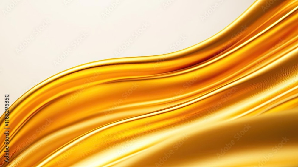 Poster gold abstract background concept. beautiful flowing golden fabric creates an elegant, smooth texture