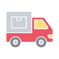 Logistic icon in flat color style