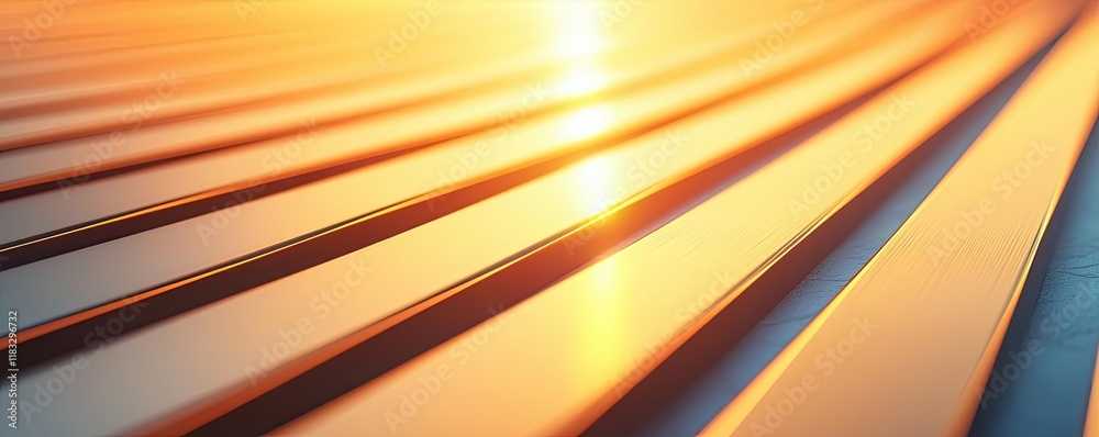 Poster Gold abstract background concept. Abstract metal lines reflecting sunlight, creating an atmospheric and modern feeling.