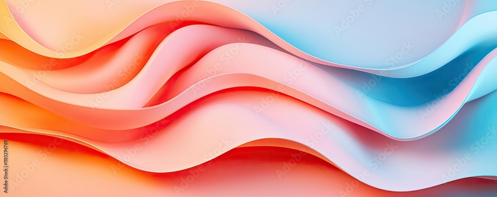 Aufkleber scenery abstract background idea. abstract waves of color in orange, pink, and blue create a calming