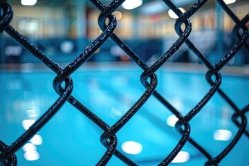 Naklejka premium Glass pool fence cut out on a white background