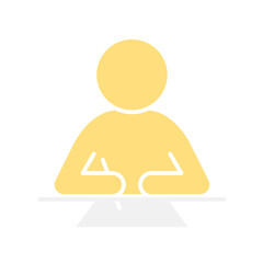 Learning icon in flat color style