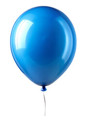 Blue balloon isolated on transparent background.