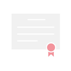 Obraz premium Certificate icon in flat color style