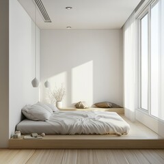 Minimalist Modern Bedroom With Platform Bed And Natural Light