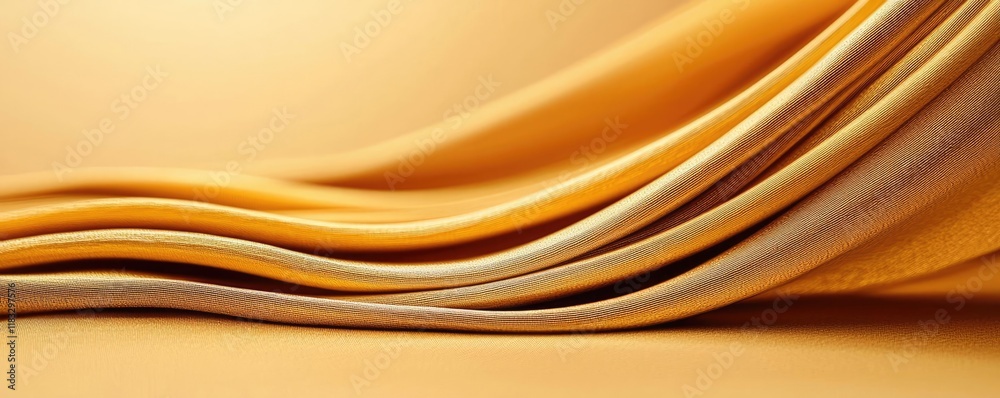 Poster gold abstract background concept. abstract golden fabric waves create a luxurious and soft visual ef