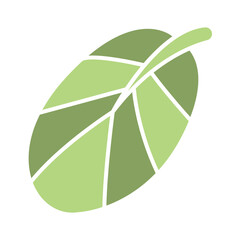 leaf icon in flat color style