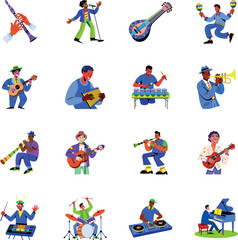 Fototapeta premium Modern Collection of Musician Illustrations