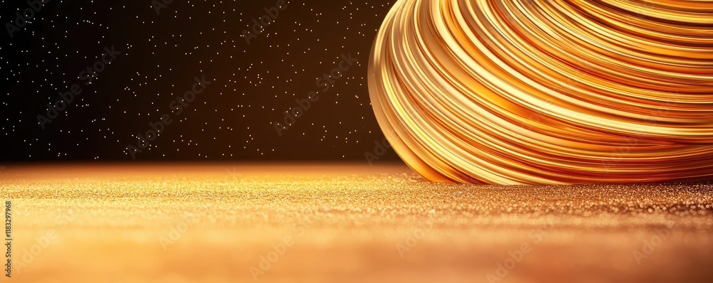 Poster Gold abstract background concept. Abstract swirl of golden light creating a dynamic and modern visual effect.