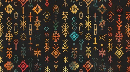 nordic runes seamless pattern wallpaper