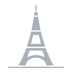Eiffel Tower icon in flat color style