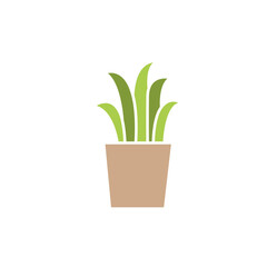 Houseplant icon in flat color style