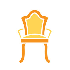 Bergere Chair icon in flat color style