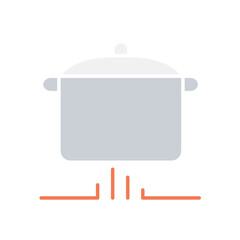 Pot con in flat color style