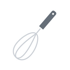 Whisk icon in flat color style